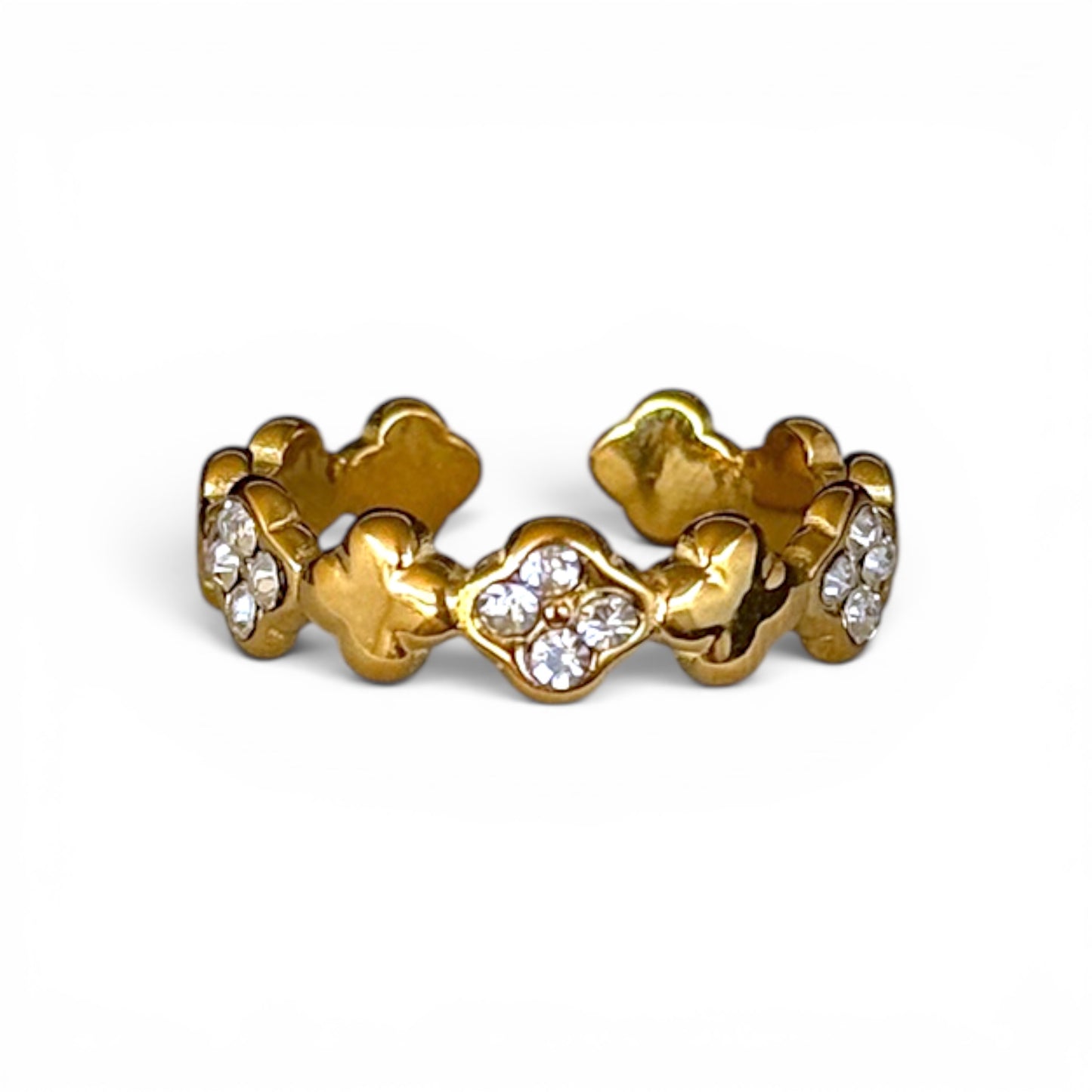 Mini klaver diamant ring