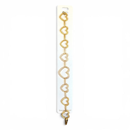 Diamond heart armband