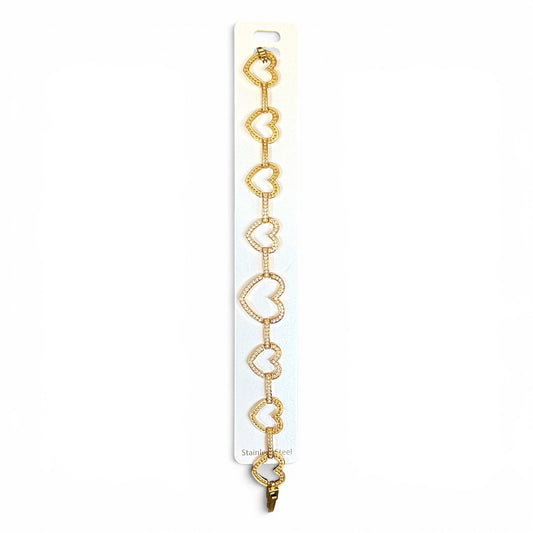 Diamond heart armband