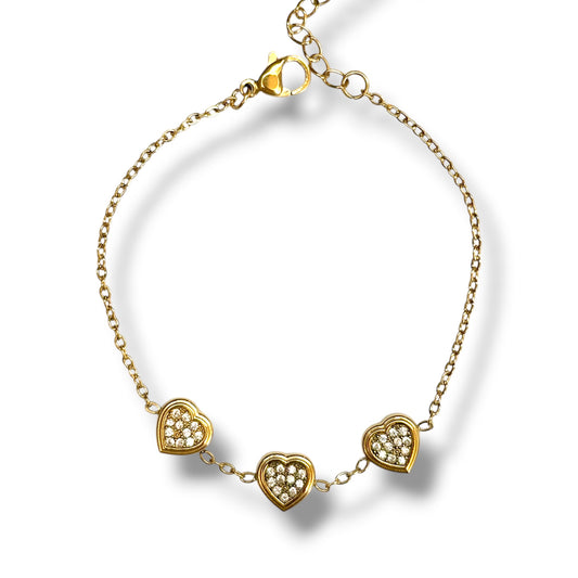 Three hearts armband