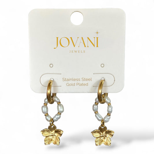 Pearl flower oorbellen